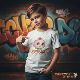 Söt Ilsken Bebis "Lämna Mig I Fred" Graffiti Barn T Shirt