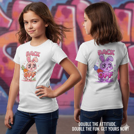 Söt Ilsken Kanin "Backa Undan" Graffiti Barn T-Shi T Shirt