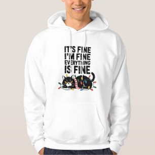 Söt Ilsken Katt Julskärp Ljus Snarkig Citat Hoodie