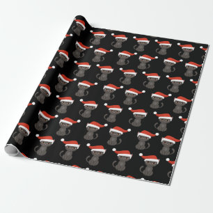 Söt Ilsken Svart Katt Rolig Jul Halloween Presentpapper