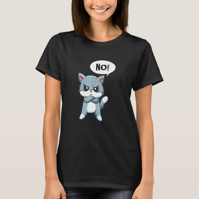 Söt Ilsken Uttalande Katt T Shirt (Framsida)