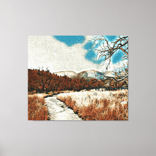 Söt Impressionistisk bergsbana Canvas