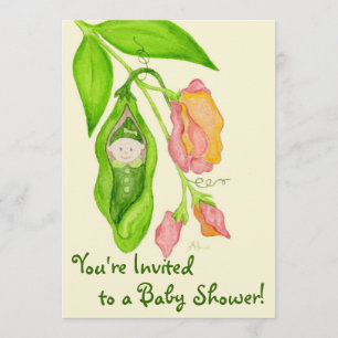 Söt inbjudan för ärtaflickababy shower