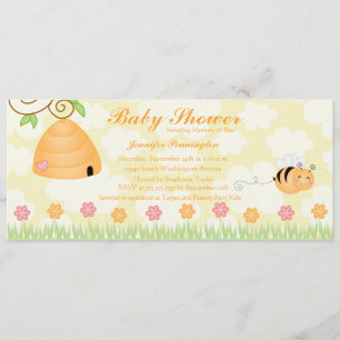 Söt inbjudan för tecknadhumlababy shower