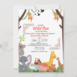 Söt inbjudan till baby shower med djungel safari t