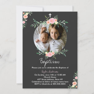 Söt Inbjudan till Blommigt av foto Utandning Bapti
