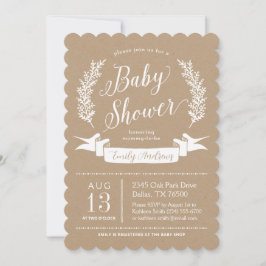 Söt inbjudan till Rustic Baby Shower