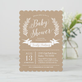 Söt inbjudan till Rustic Baby Shower