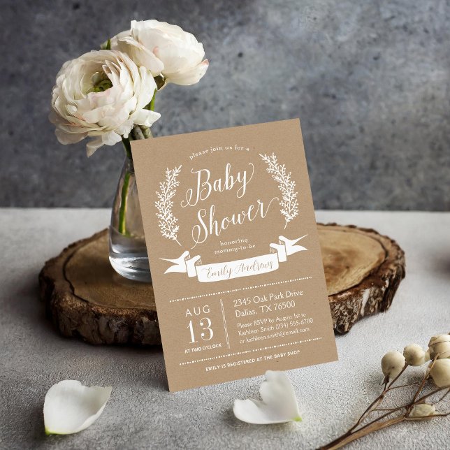Söt inbjudan till Rustic Baby Shower (Skapare uppladdad)