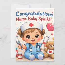 Söt inbjudningskort för sjuksköterska baby shower