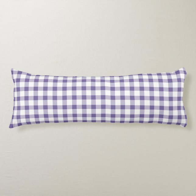 Söt indigo-gingham-mönster kroppskudde (Framsidan)