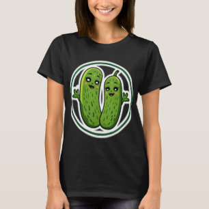 Söt inlagd gurka-par rolig Kawaii-gurka T-shirt fö