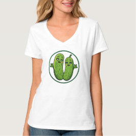 Söt inlagd gurka-par rolig Kawaii-gurka T-shirt fö