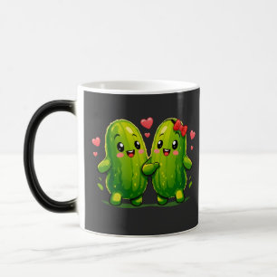 Söt inlagd gurka-par Roliga Kawaii Gurkor Magisk Mugg