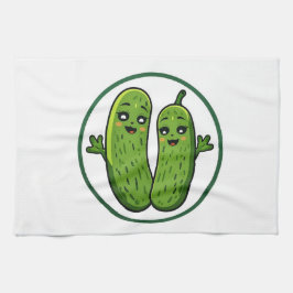 Söt inlagd gurka-par Rollig Kawaii Gurkor Kökshandduk