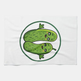 Söt inlagd gurka-par snygg Kawaii Gurkor Kökshandduk