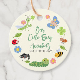 Söt insekts nyckelpiga fjäril barn 1-årsdag  gåvor etiketter