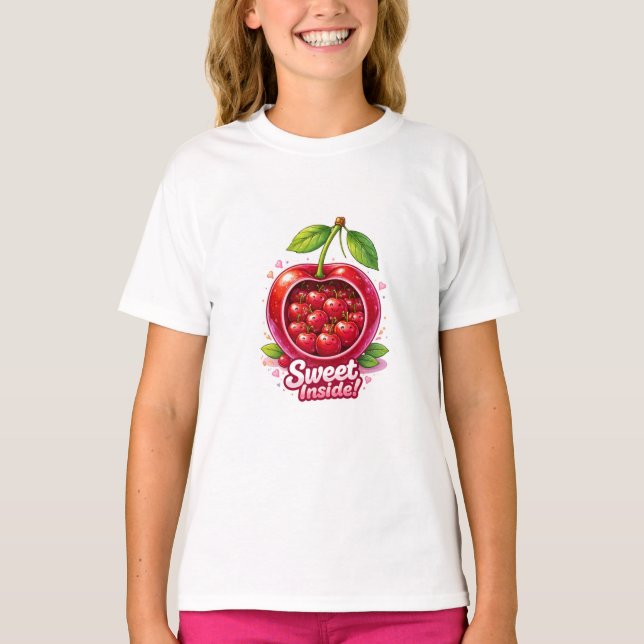 Söt insida Körsbär Grafik T-Shirt (Framsida)