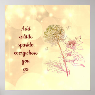 Söt inspirationcitat Flower Fairy Poster