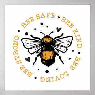 Söt inspirationshäst Bina älskare ord art Poster