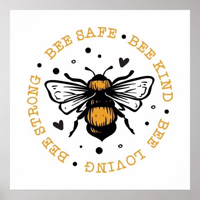 Söt inspirationshäst Bina älskare ord art Poster (Framsidan)