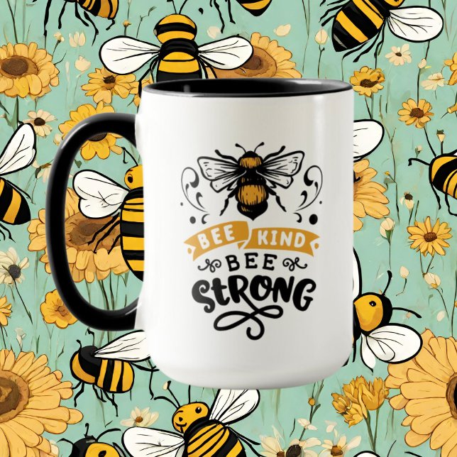 söt inspirerande bin älskare ord art mugg (Skapare uppladdad)