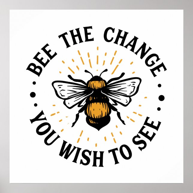 söt inspirerande bin älskare ord art poster (Framsidan)