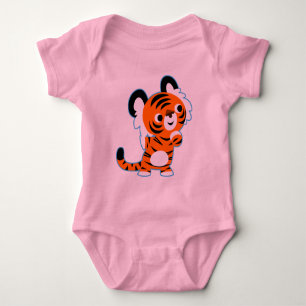 Söt intresserad seriefigur tiger babykläder tee shirt