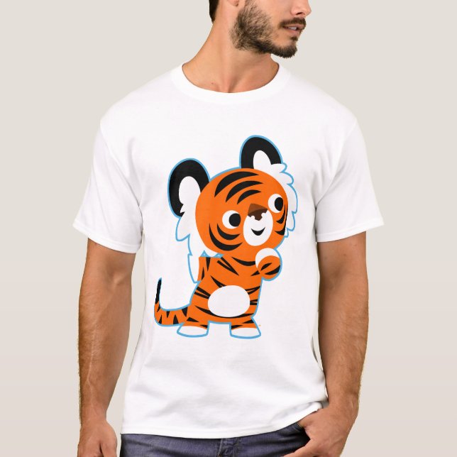 Söt intresserad seriefigur tiger t-shirt (Framsida)