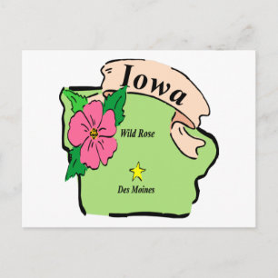 Söt Iowa Karta Vykort