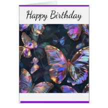 Söt Iridescent Butterflies Greeting Card Lila