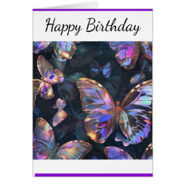 Söt Iridescent Butterflies Greeting Card Lila Hälsningskort