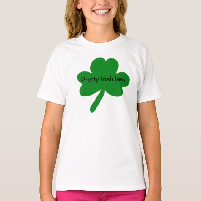 Söt Irish Lass Shamrock T-Shirt (Framsida)