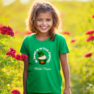 Söt irländsk cupcake-personaliserad pojke eller fl t shirt