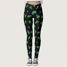 Söt irländsk shamrock-mönster på svart