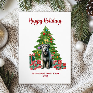 Söt irländsk Wolfhound Hund Familj Jul Julkort