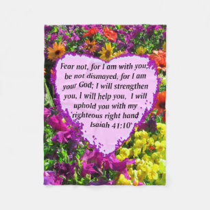 SÖT ISAIAH 41:10 BLOMMIGT DESIGN FLEECEFILT