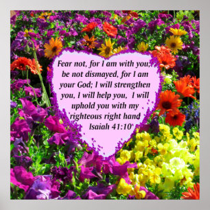 SÖT ISAIAH 41:10 BLOMMIGT DESIGN POSTER