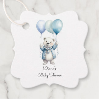 Söt Isbjörn Baby Shower Förmånsetiketter Gåvor Etiketter