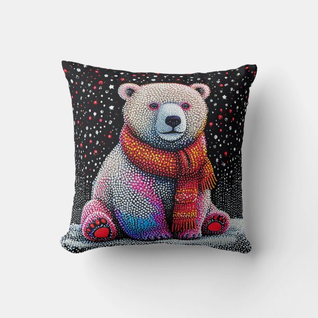 🐻‍❄️ Söt isbjörn mysig vinterdekorpresent ❄️✨ Kudde (Framsida)