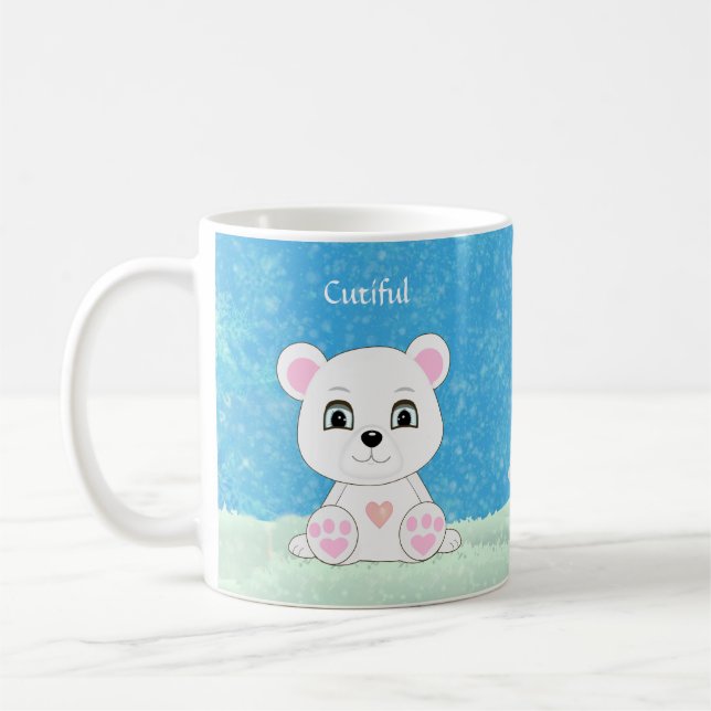 Söt isbjörn & snömannen kaffemug kaffemugg (Vänster)