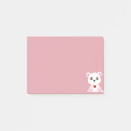 Söt isbjörnsskämtbild på roséguld post-it block