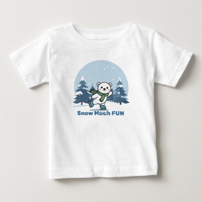 Söt isdansande isbjörn vinter T-shirt för barn (Framsida)