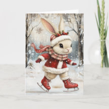 Söt isdansande kaninbaby jul