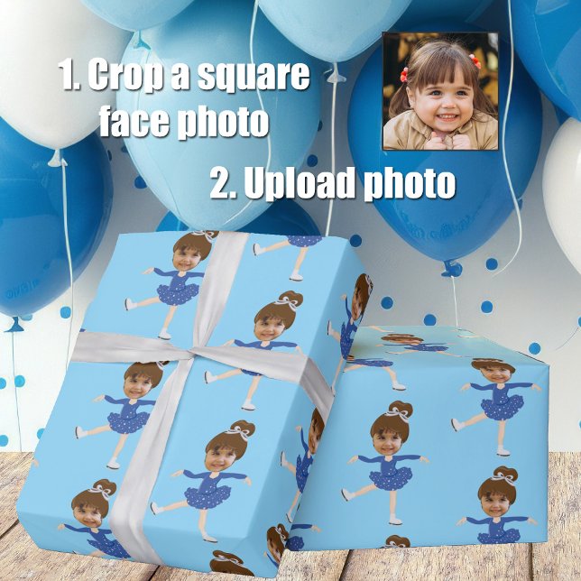 Söt Isdansande Tjej Anpassad Barnfoto Jul Presentpapper (Skapare uppladdad)