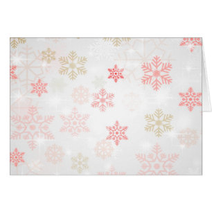 Söt Isig Snowflake Background - Red Hälsningskort