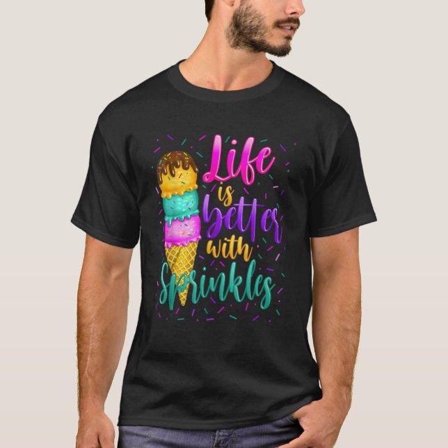 Söt iskräm med Sprinkle T Shirt (Framsida)