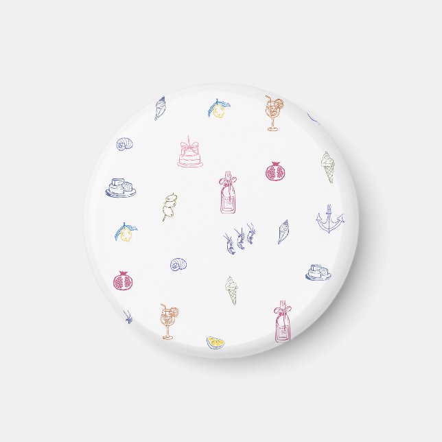 Söt italiensk minimalistisk födelsedag magnet (Framsidan)