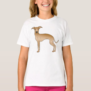 Söt italiensk mops-figur i fawnfärg t shirt