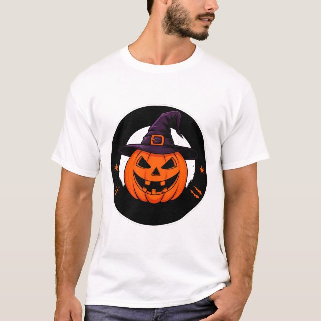 Söt Jack O Lantern Häxa Pumpa 🎃 T Shirt (Framsida)